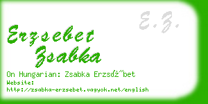 erzsebet zsabka business card